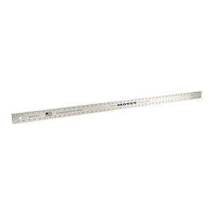 Mayes 10209 48 Inch Straight Edge Aluminum Ruler, Heavy Duty 48 Inch Ruler with Metric and Standard Measurements, Extra Thick Precision Straight Edge - Construction Marking Tools -