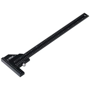 Woodraphic Scriber Gauge 14 Inch – Long Measuring Tool, Marking Ruler, Layout Square, Thickness Gauge, CNC Aluminum Tool for Woodworking, Joinery, Framing, Furniture, Cabinet (New Version) -