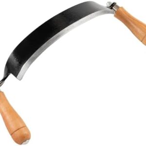 10 Inch Curved Draw Knife Woodworking Debarking Tool Felled Shave Knife Bark Knives with Carbon Steel Blade and Wooden Handles for Bark Peeling Woodworking Fathers Day Mens Woodworking Birthday Gift -