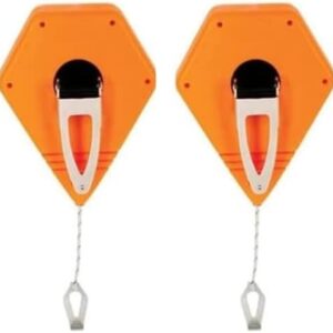 Zimpty 2PCS Keson P100 Octoganal Chalk Line Reel, 1.5mm String, 2-4-Ounce Capacity, 100-Foot (2) -