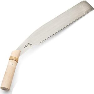 Kings County Tools Japanense Crosscut Saw | Angled Timber, Branch & Log Saw | Fast Cutting Japanese Style Teeth | Progressive Deep Tooth Pattern | Quick & Safe Wood Cutting Hand Tool | 16" Blade -