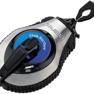 TAJIMA Chalk Line - Chalk-Rite Dura Chalk Box with Ultra Thin 0.5mm Snap Line & Integrated Handle Release - CR402S -