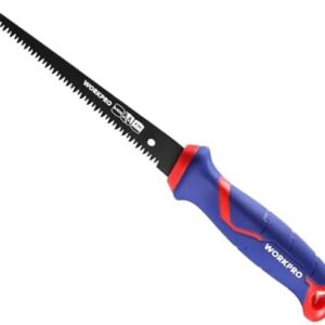 WORKPRO Drywall Saw, 6-inch Jab/Keyhole/Wallboard/Sheetrock Cutting Tool with Ergonomic Handle, Triple Ground Teeth, Faster Cutting Drywall Cutter with 8-TPI Bi-metal Blade -