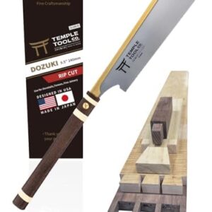 Temple Tool Co. Japanese Pull Saw - Rip-Cut 9.5 - Hand Saw for Dovetails, Tenons, Fine Joinery -