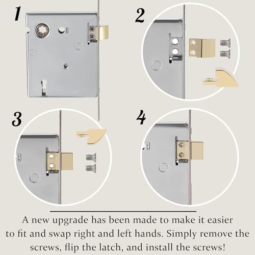 Toptotoo Mortise Lock Set for Interior Door, Vintage Antique Door Knobs with Lock and Skeleton Key, Old Door Knob Replacement Fits 1-3/8 in 1-3/4 in, Classic Oil Rubbed Bronze Finish : Beauty & Personal Care - Image 7