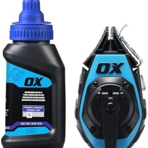 OX Pro 50ft Precision Chalk Line with Pinchable Rubber Tip and 4oz Chalk Powder Refill - Kevlar and Nylon Ultra Fine Line Marking Tool 31 Gear Ratio Chalk Reel Tool OX-P630702: : Tools & Home Improvement