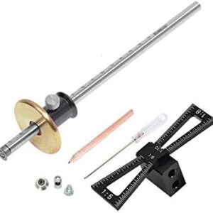 YOSELIN Dovetail Jig Wheel Marking Gauge Tool Set, 1 Bearing Wheel Cutter for Soft Wood, 1 Locked Wheel Cutter for Hardwood,1 Screwdriver,1 Woodworking Pencil,Inch & MM Scale Imperial Ruler. (Grey) -