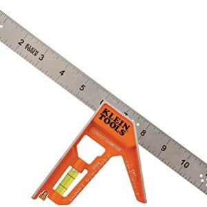 Klein Tools 935CSEL Combination Square Ruler for Electricians and Carpenters, Stainless Steel Double Sided Ruler, Bubble Level, Magnetic -