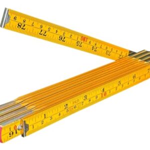 Binzer Folding Ruler, Foldable Ruler, Wooden Stick Ruler, Folding Yard Stick, Inch & Metric (6-foot-6-inch/2-Meter), Foldable Yardstick, Carpenters - Sewing - General Use : Tools & Home Improvement