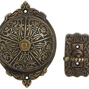 STALLION HARDWARE STALLON HARDWARE Antique Brass Twisted Door Bell with Vintage Decorative Door Chime -