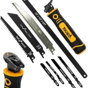 TOOLAN 8-In-1 Multi Blades Hand Saw, Drywall Cutter. Hacksaw. Long Blade Hand Saw, Jab Saw, For Cutting Drywall, Sheetrock, Wood, Metel, Plastic, Plywood. Blade Quick Change Mechanism. -