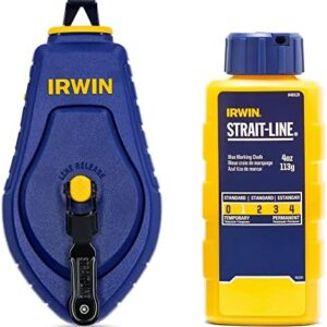 IRWIN Tools STRAIT-LINE COMPACT Chalk Reel, with Blue Chalk, 30 ft. (IWHT48440BC) : Tools & Home Improvement