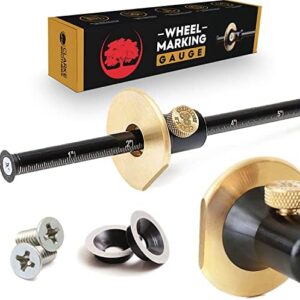 Clarke Brothers Wheel Marking Gauge - Woodworking Marking Scriber Kit With 2 Replacement Cutters - Wood Marking Tools With Graduated Inch & MM Scale - Solid Metal Bar Wood Scribe Tool For Carpenter : Tools & Home Improvement