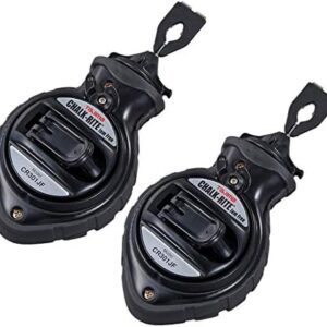 Tajima Chalk-Rite Jam Free Chalk Line - Creates Precise and Bold Markings for Construction and Carpentry Projects - Large Refill Port, ABS Case, 2-Pack - CR301JF-2P -