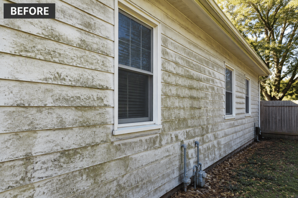 Weathered historic wood lap siding before AHC siding restoration
