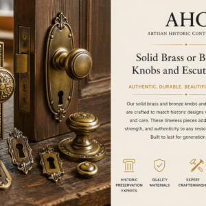4.E4-Su. Solid brass or bronze knobs and escutcheons